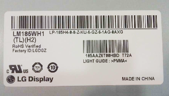 Original LM185WH1-TLH2 LG Screen Panel 18.5" 1366*768 LM185WH1-TLH2 LCD Display